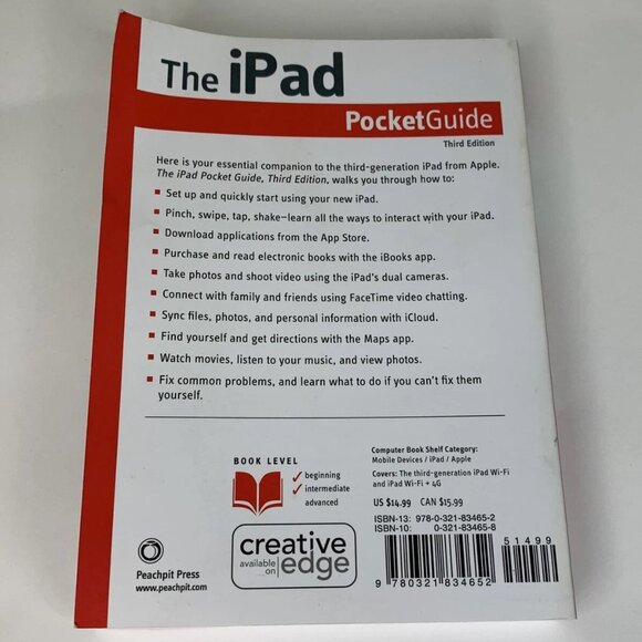 The iPad Pocket Guide Third Edition 2012 Jeff Carlson Pocket Size Paperback Book - Picture 2 of 2